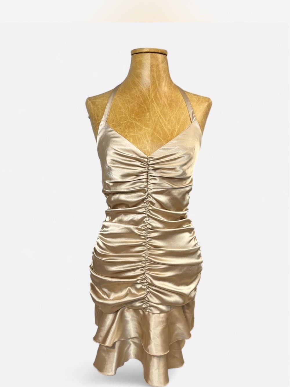 Jessica McClintock Champagne Satin Dress